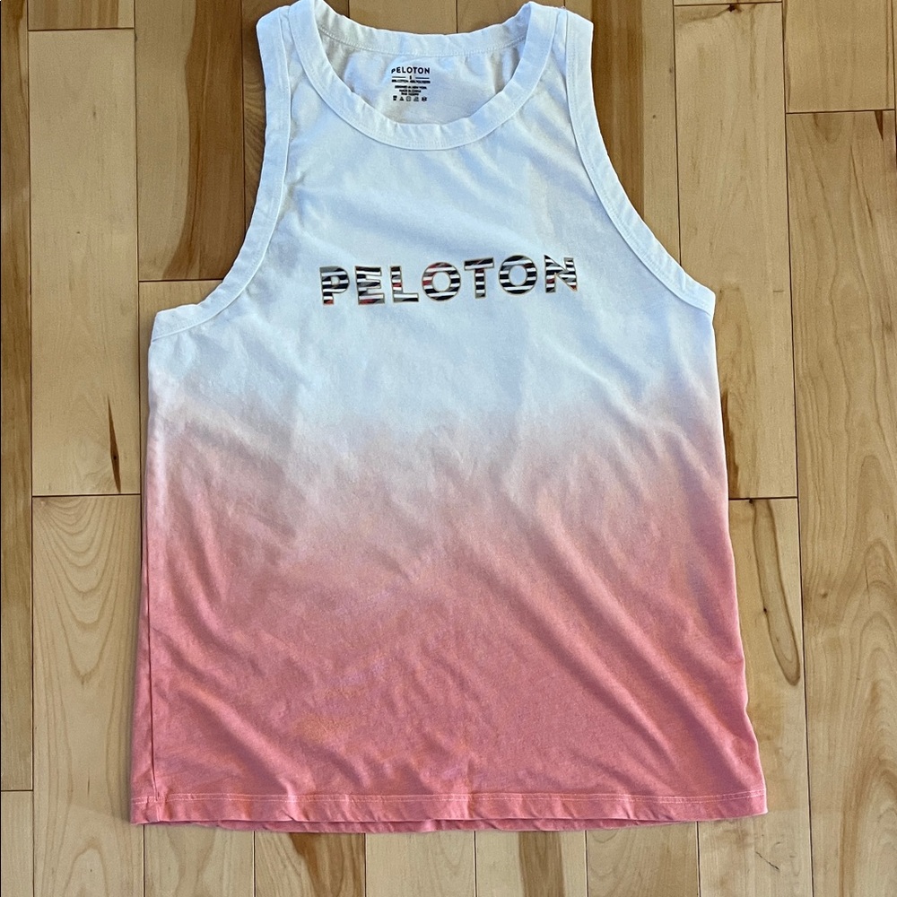 Peloton womens Pink and White Ombre Tank Top